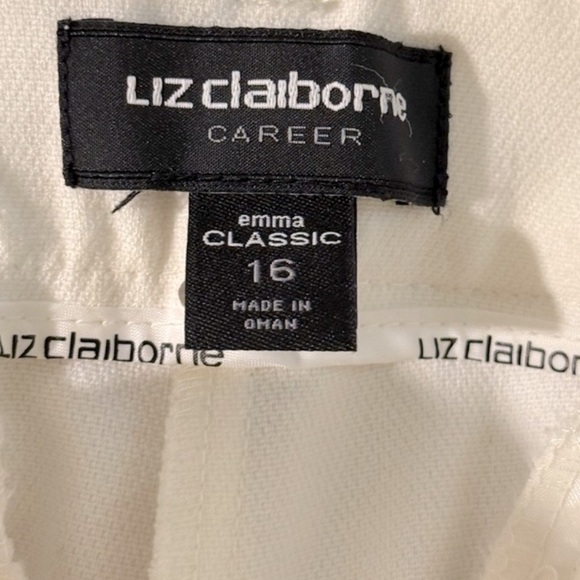 Liz Claiborne White Dress Pants Straight-Leg - Picture 2 of 4